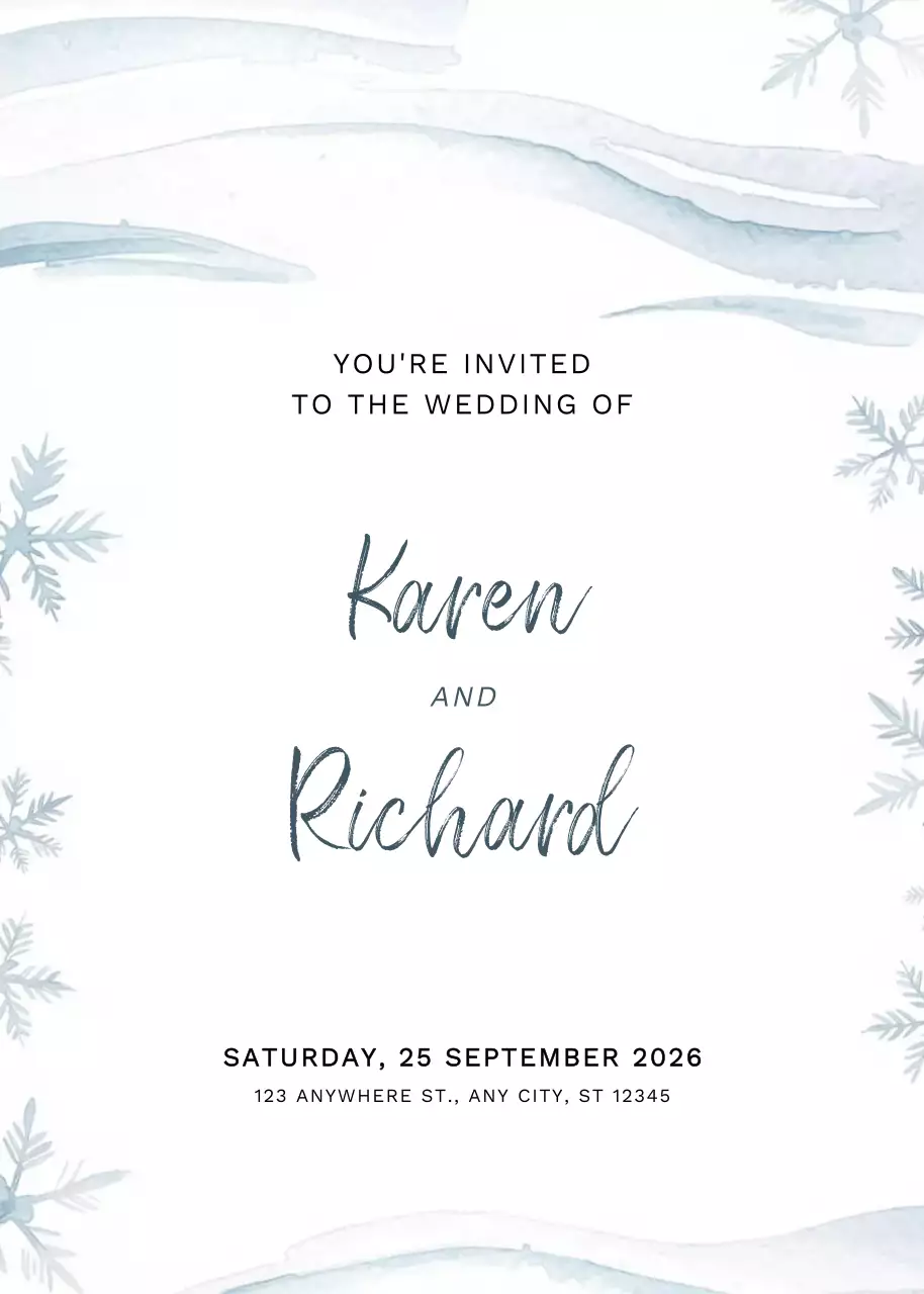 Thiệp cưới màu trắng thanh lịch