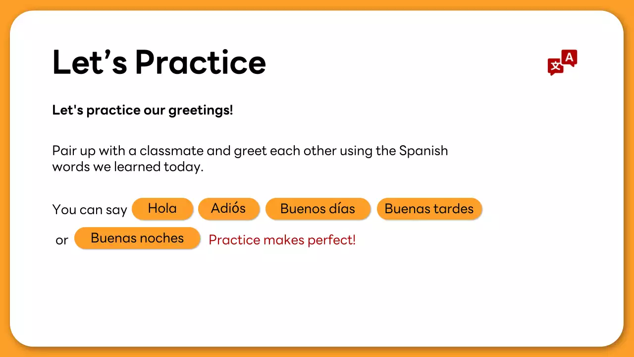 Orange Simple Language Course Presentation