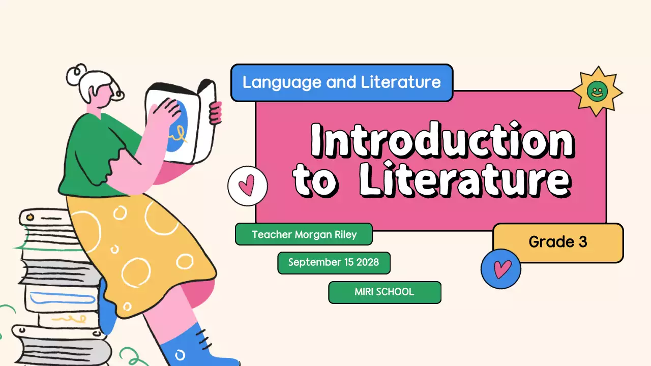 Pink Creative Literature Class Presentation