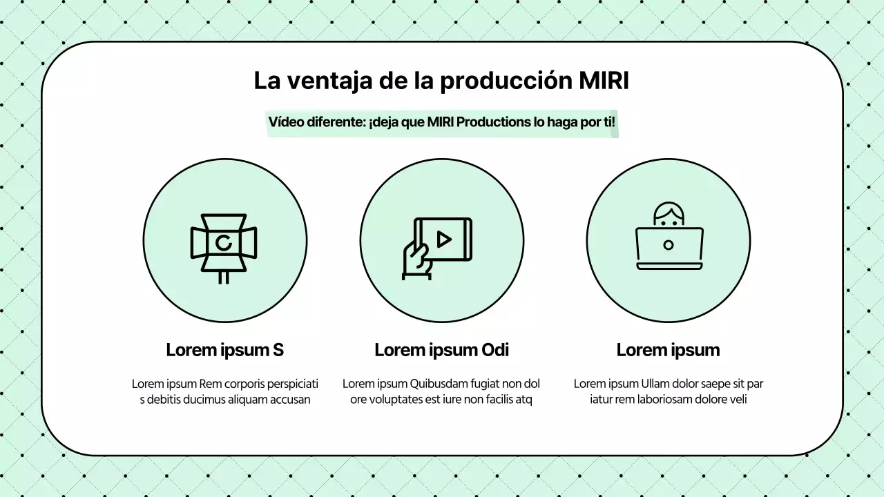 Sencilla propuesta de productora de vídeo en color menta