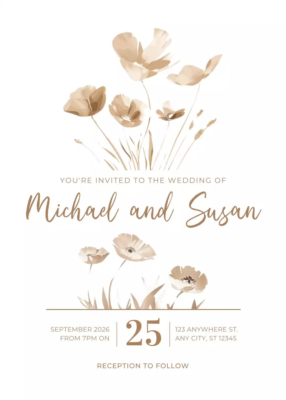 undangan pernikahan elegan berwarna krem