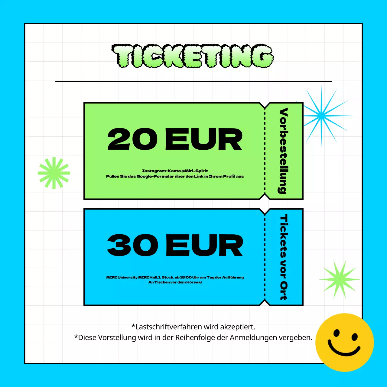 Förderung von hellblauen Retro-Gigs