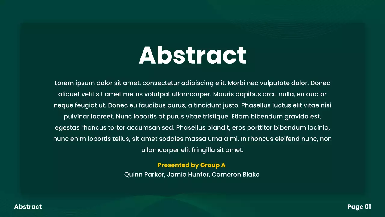 Green Professional Project Overview Presentation