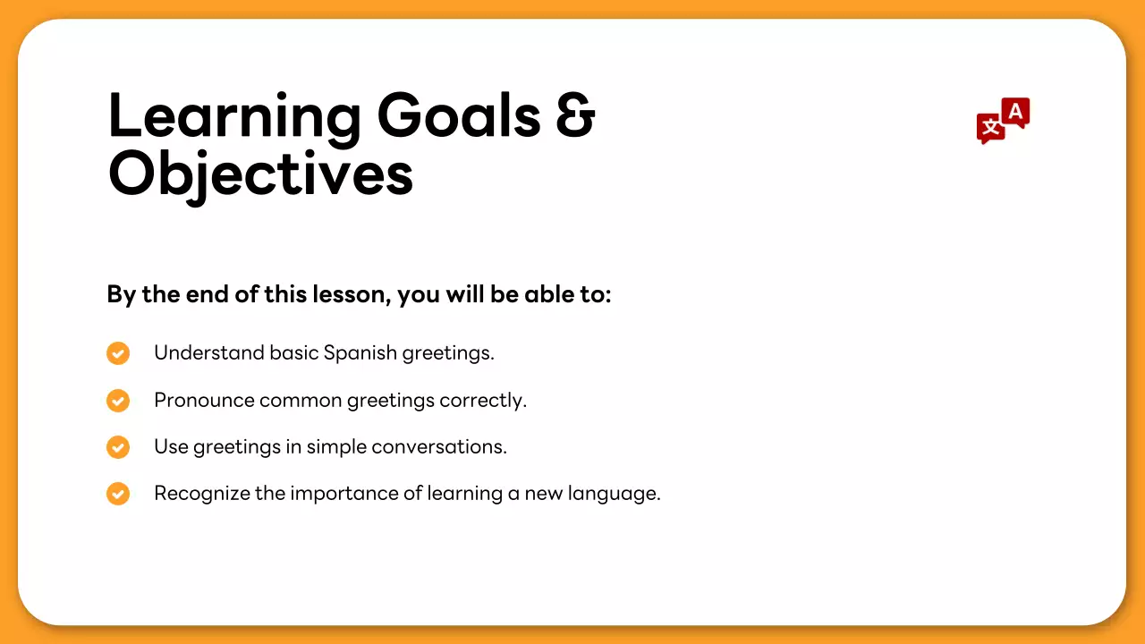 Orange Simple Language Course Presentation