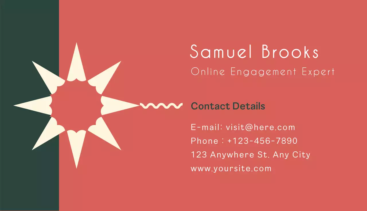 Coral Geometric Business Card
