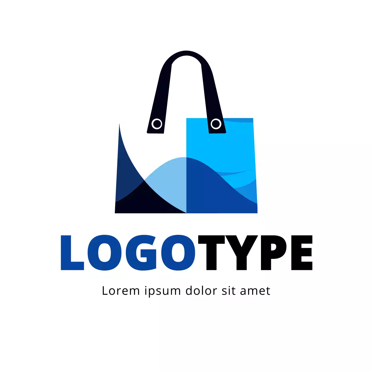 Blue Minimal Shopping Logo