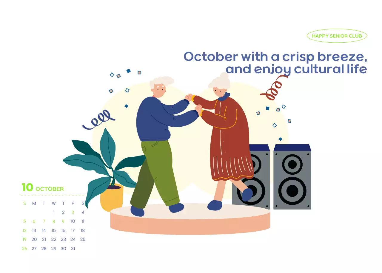 Business calendar with cute illustrations