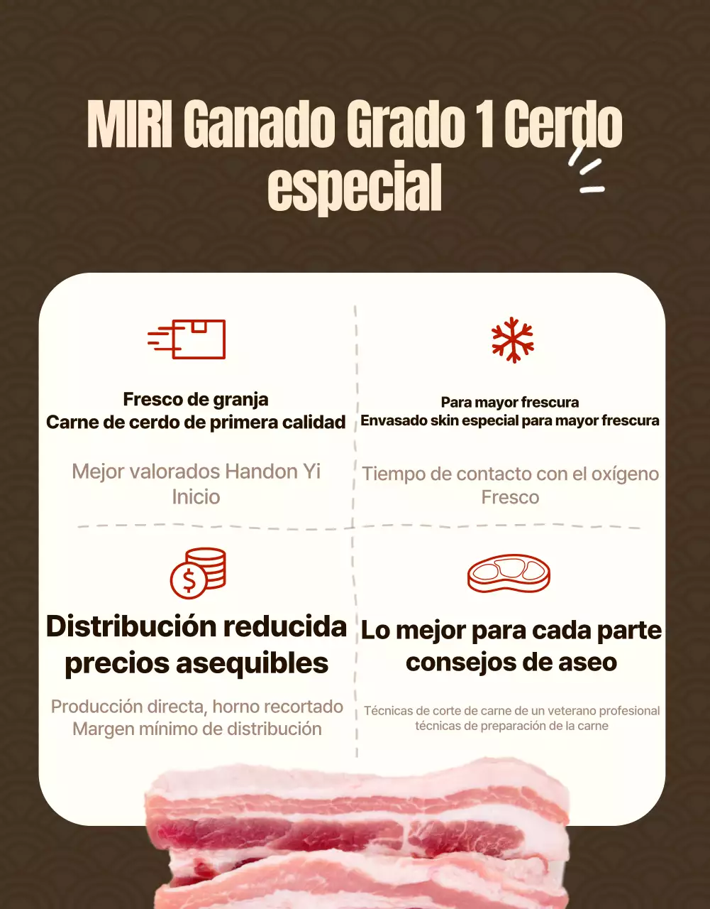 Anuncio tradicional de carne dorada