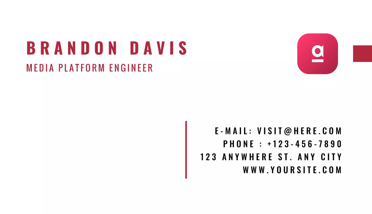 Red Simple Business Card
