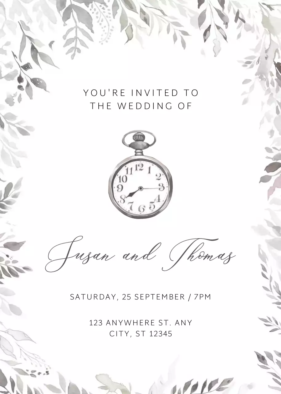 lời mời đám cưới cổ điển màu trắng