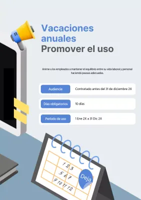 Acerca de las vacaciones anuales Blue Modern