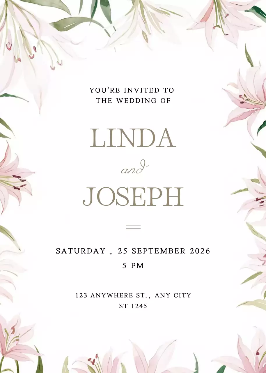 Thiệp cưới màu trắng thanh lịch