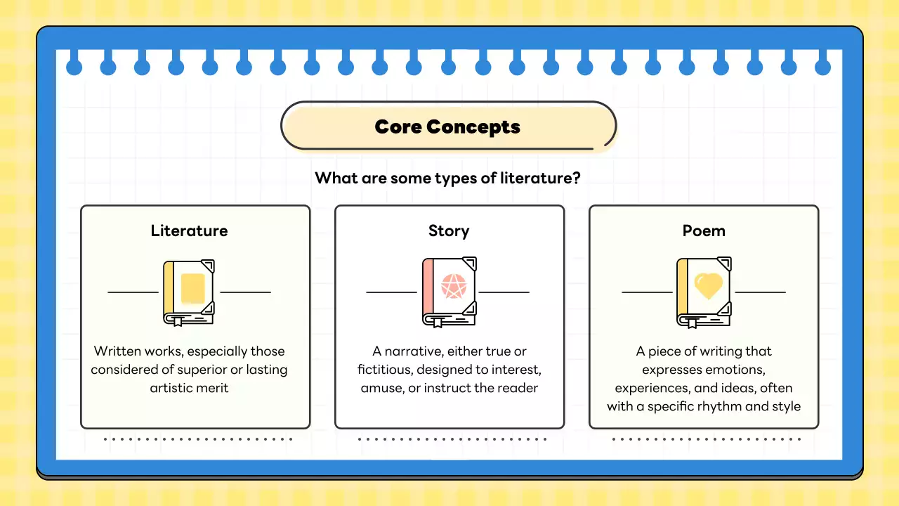 Blue Simple Literature Class Presentation