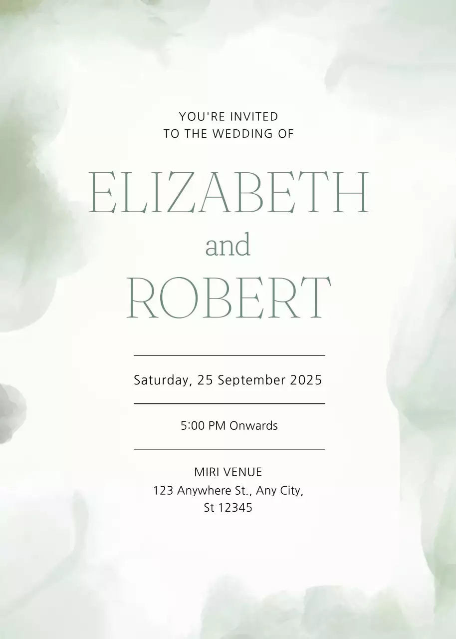 Thiệp cưới xanh thanh lịch