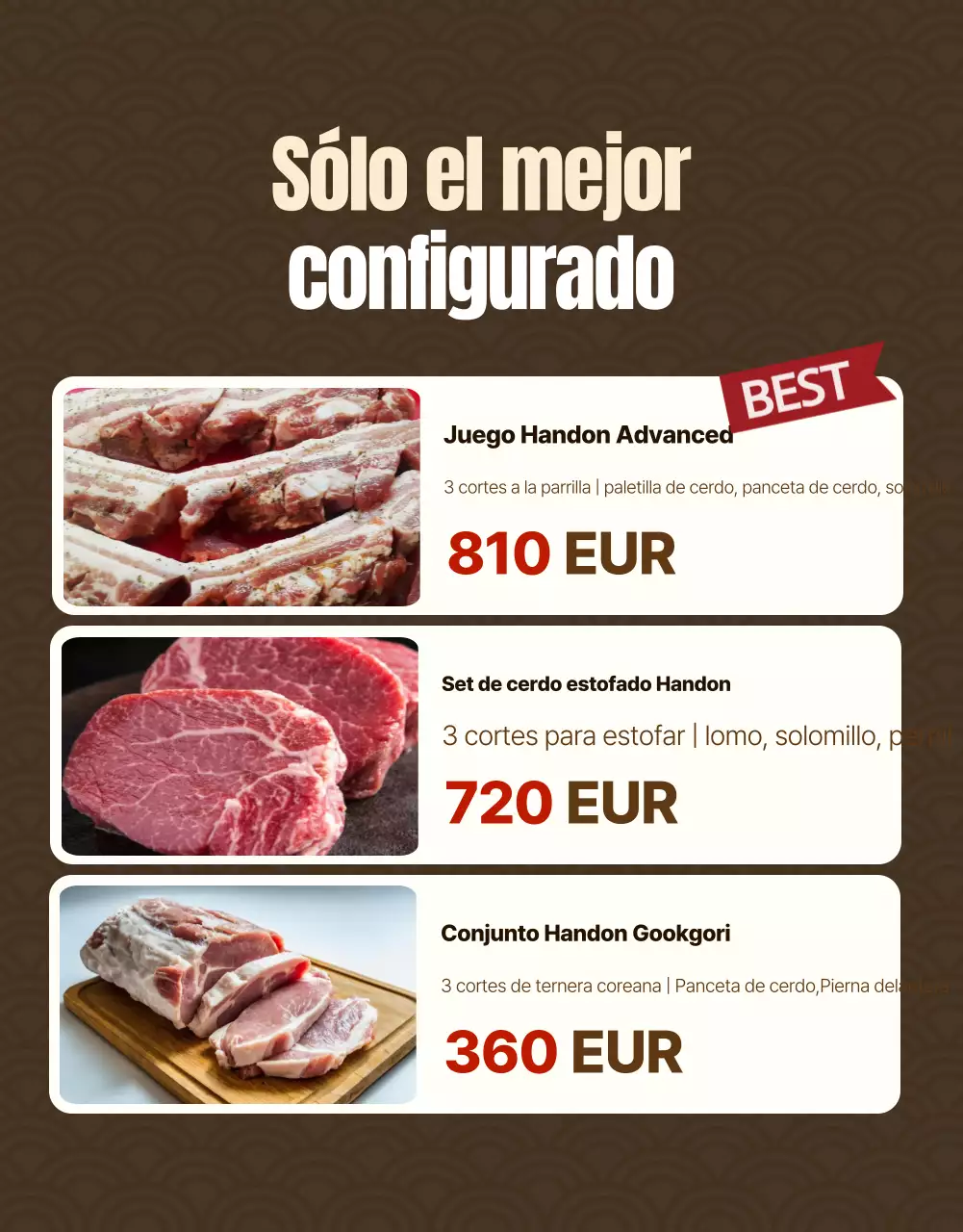 Anuncio tradicional de carne dorada