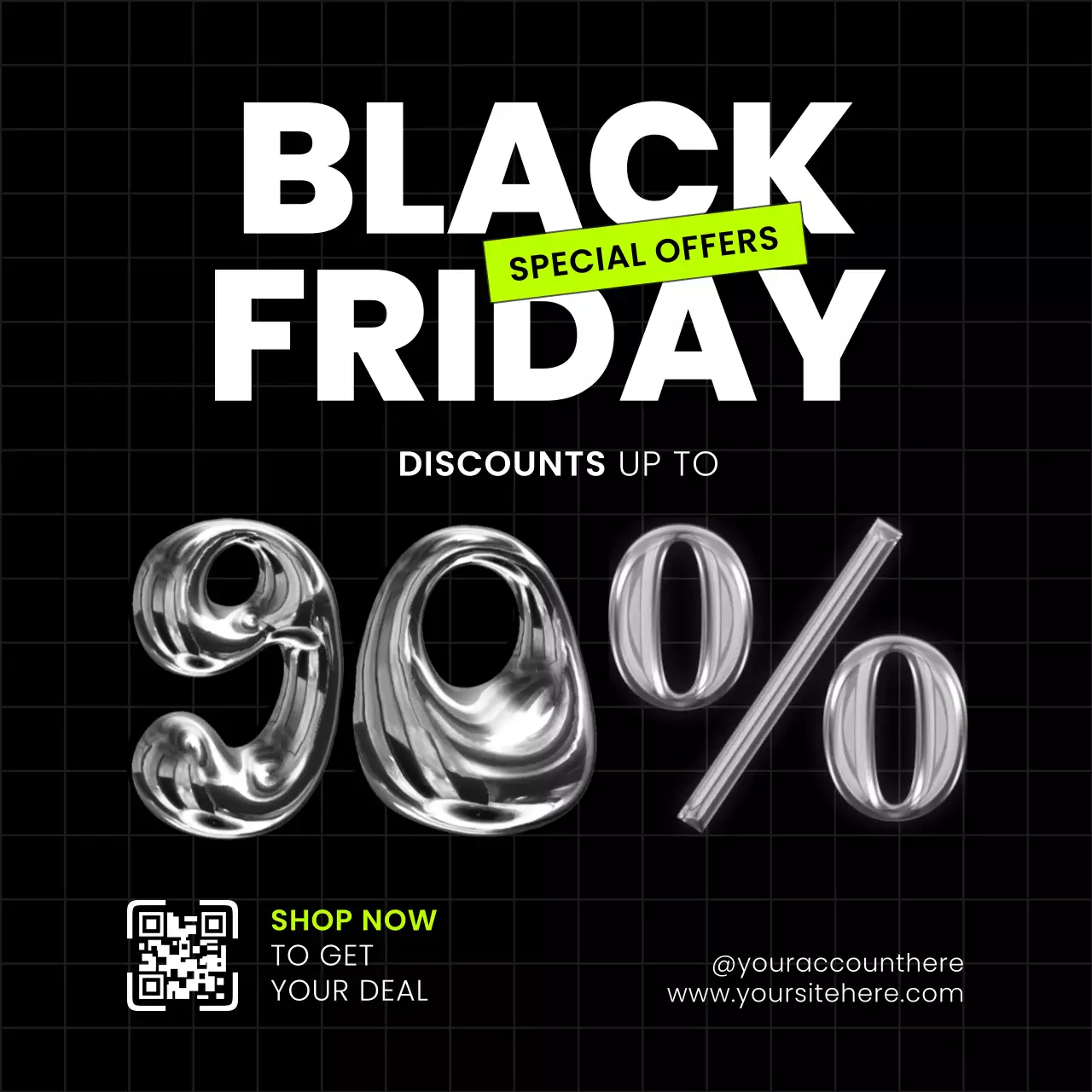 Black Modern Sale Promotion Social Media Post