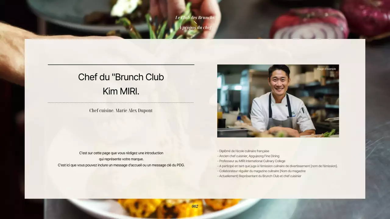 Guide d'un restaurant de brunch moderne en rouge