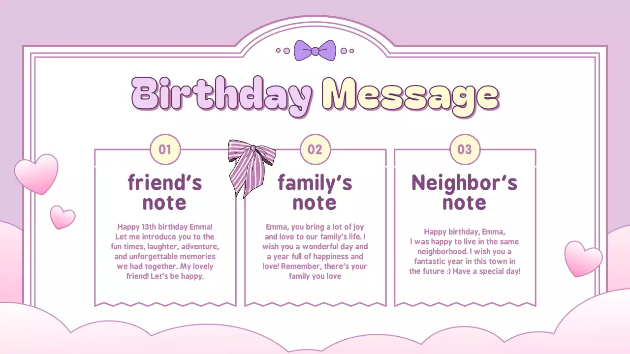 핑크 귀여운 생일 초대장 프레젠테이션