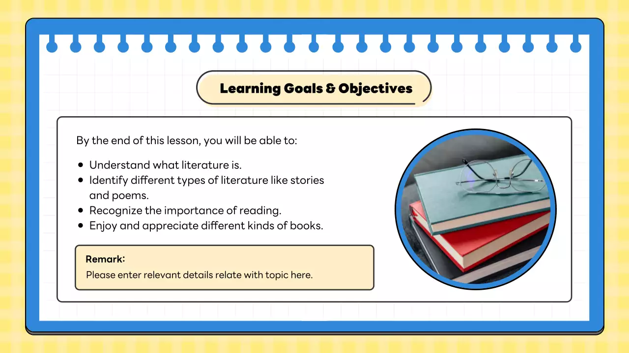 Blue Simple Literature Class Presentation