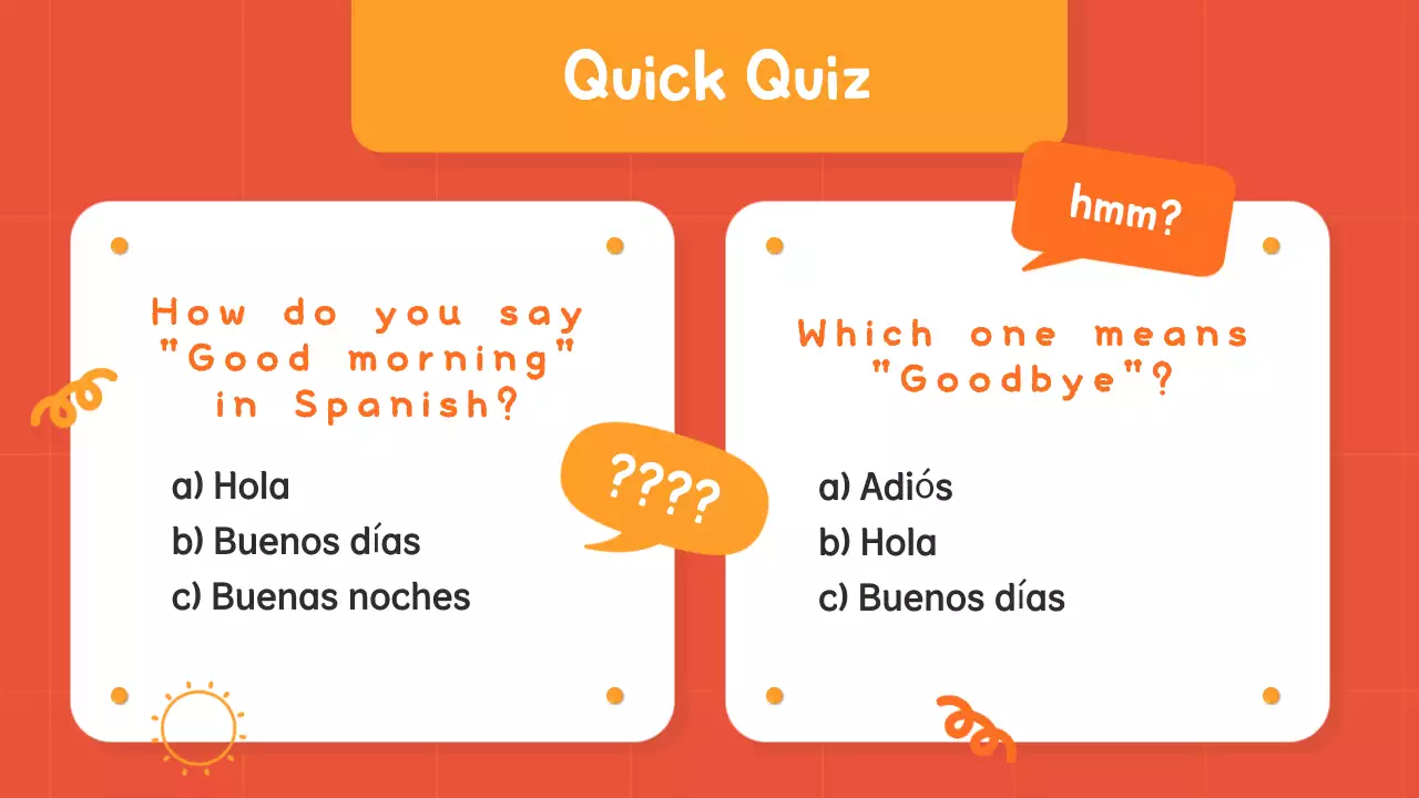 Orange Simple Spanish Class Guide Presentation