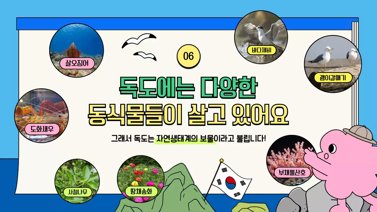 하늘색 아기자기한 독도 탐험 수업자료