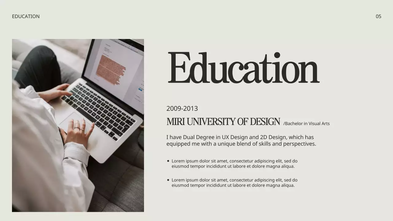 Trình bày danh mục đầu tư hiện đại màu be