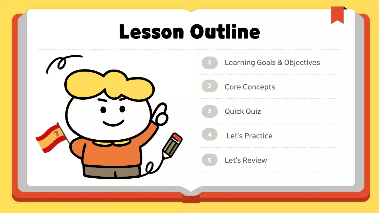 Yellow Simple Spanish Guide Presentation