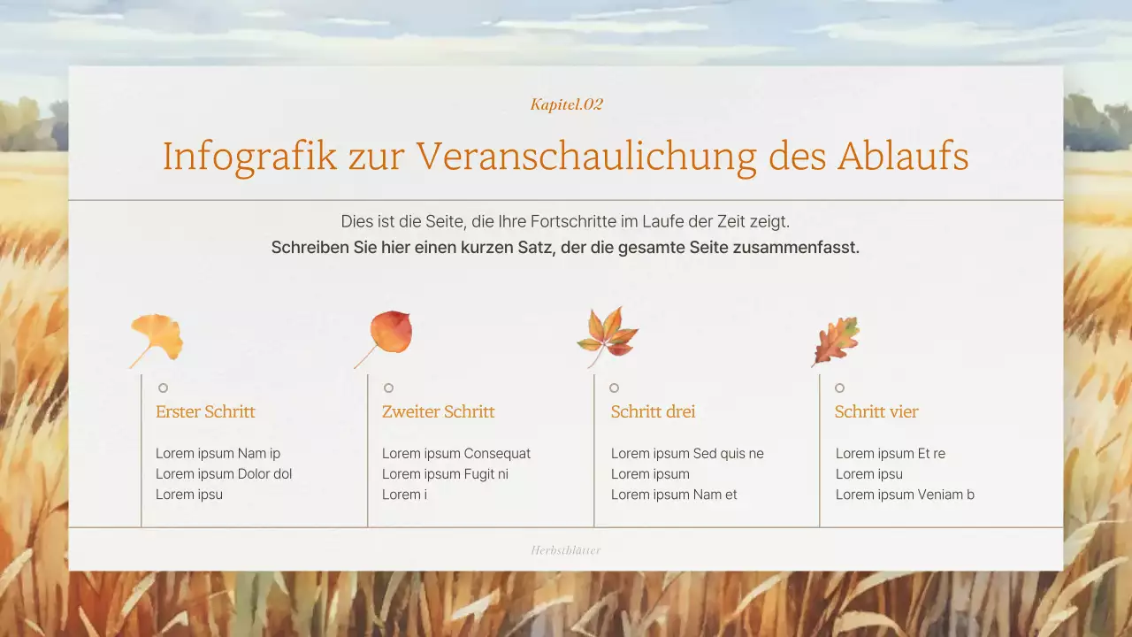 Markeneinführung mit einem orangefarbenen, natürlichen Herbsthintergrund