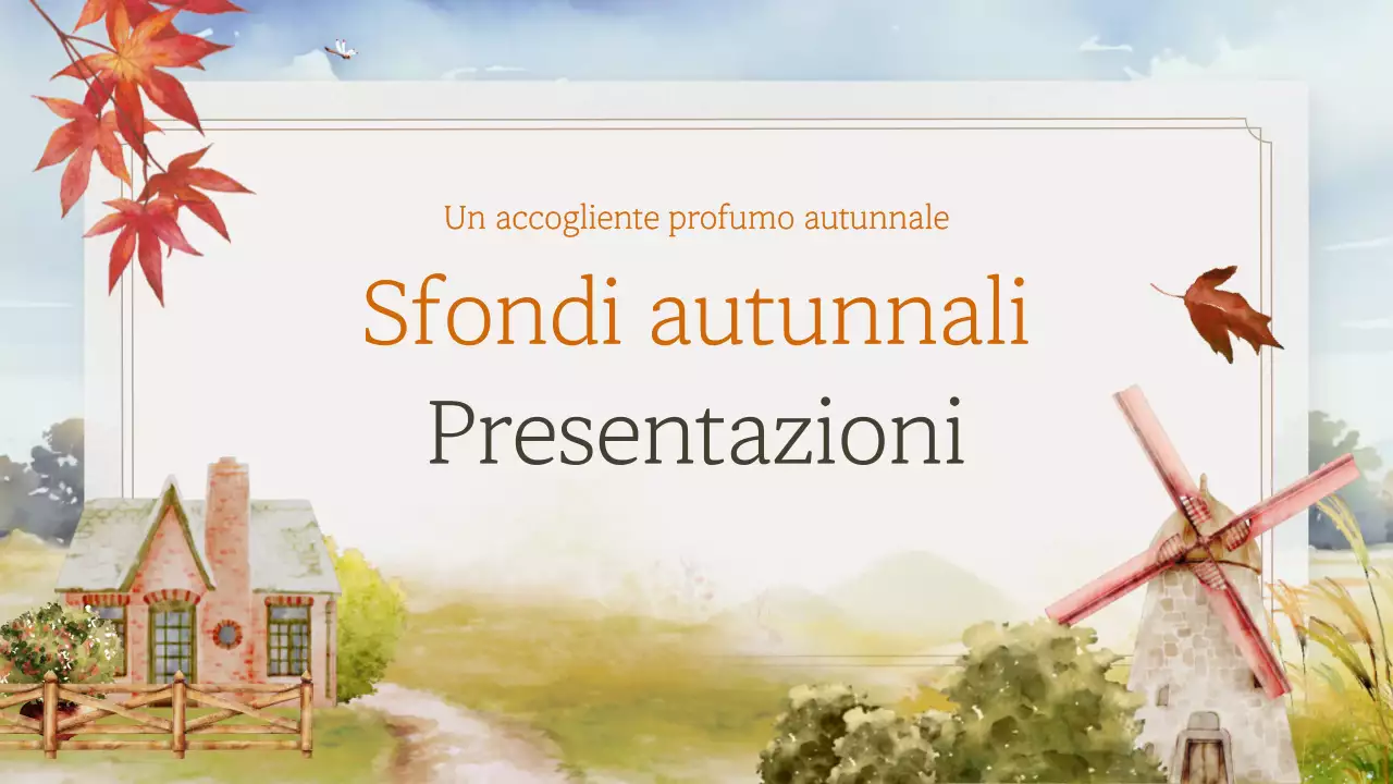 Presentazione del marchio con uno sfondo arancione e naturale in autunno