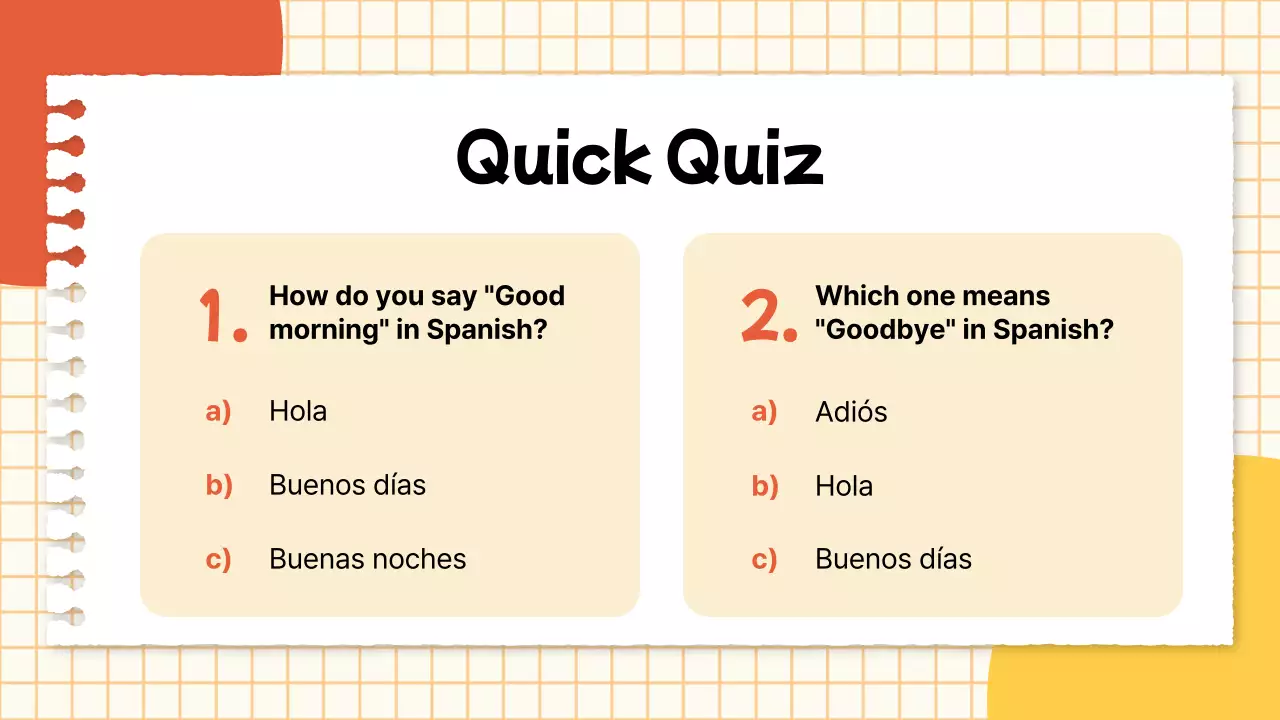Orange Simple Spanish Class Invitation Presentation