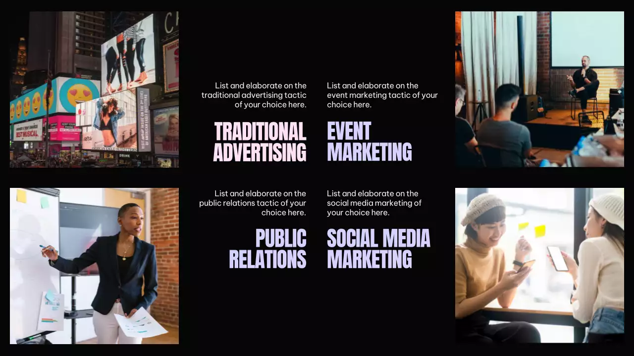 Black Modern Marketing Plan Presentation