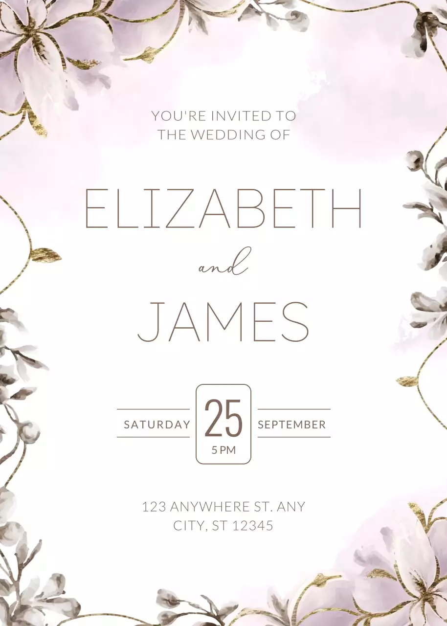 lời mời đám cưới thanh lịch màu be