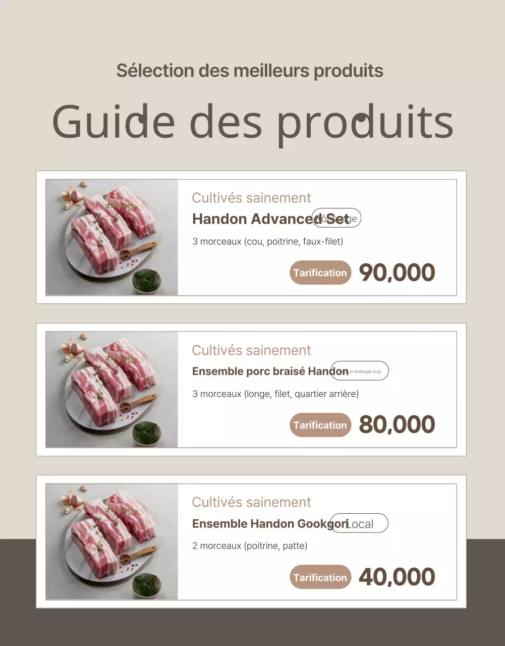 Beige et simple pour promouvoir les produits de l'élevage