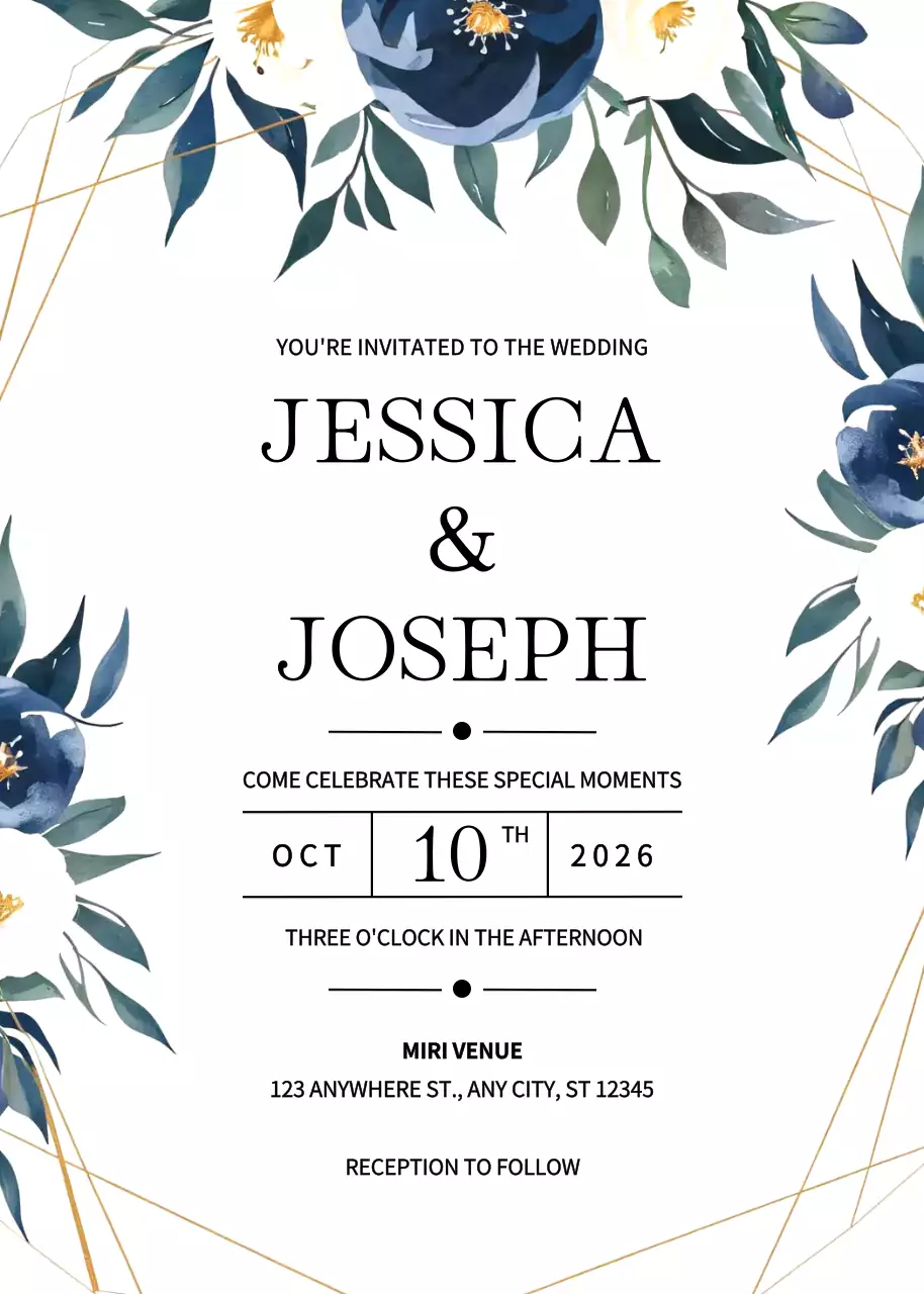 Thiệp cưới màu trắng thanh lịch