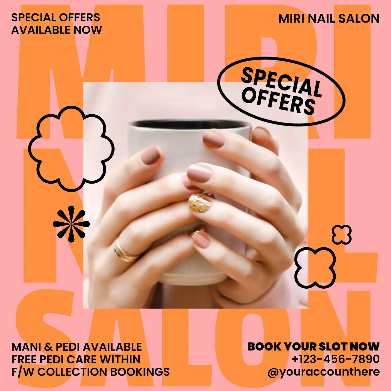 Pink Trendy Nail Promotion Social Media Post