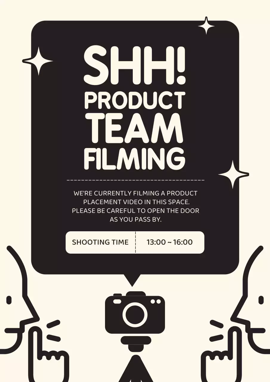 Black Minimal Filming Notice Poster