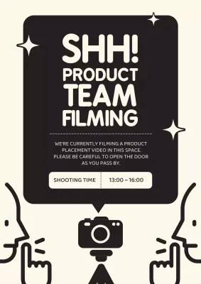 Black Minimal Filming Notice Poster