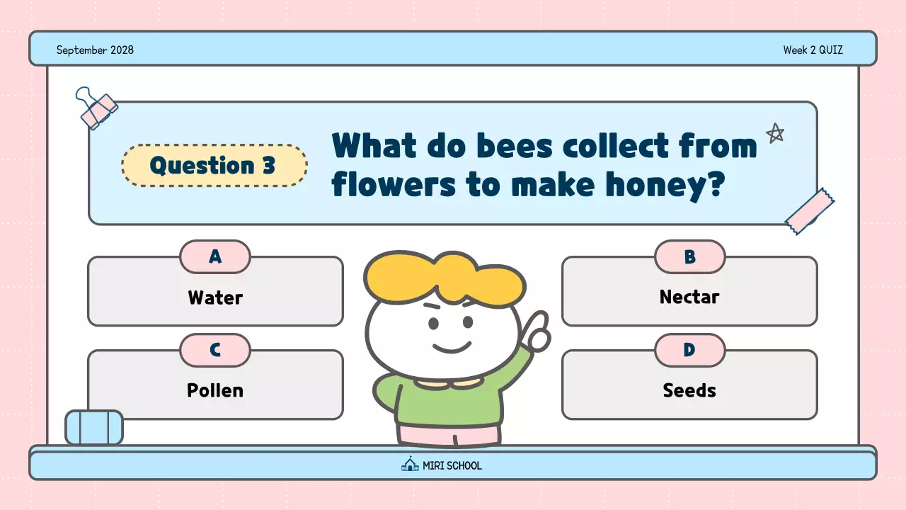 Pink Playful School Quiz Guide Presentation