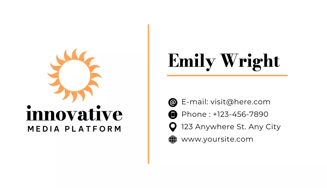 Orange Modern Media Business Card