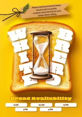 Yellow Retro Bread Promotion Poster