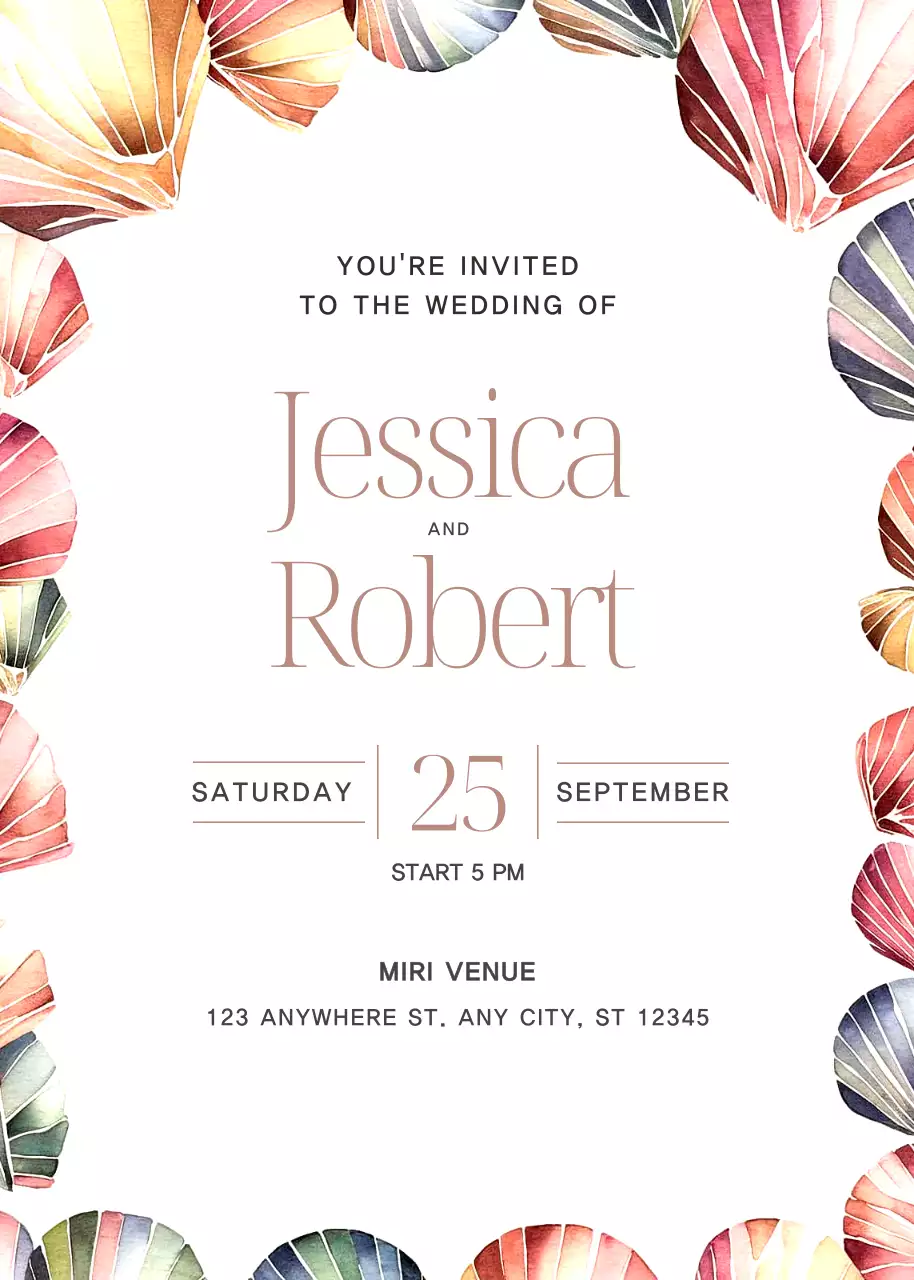 Thiệp cưới hoa màu be