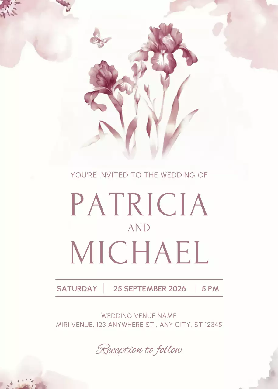 lời mời đám cưới thanh lịch màu be