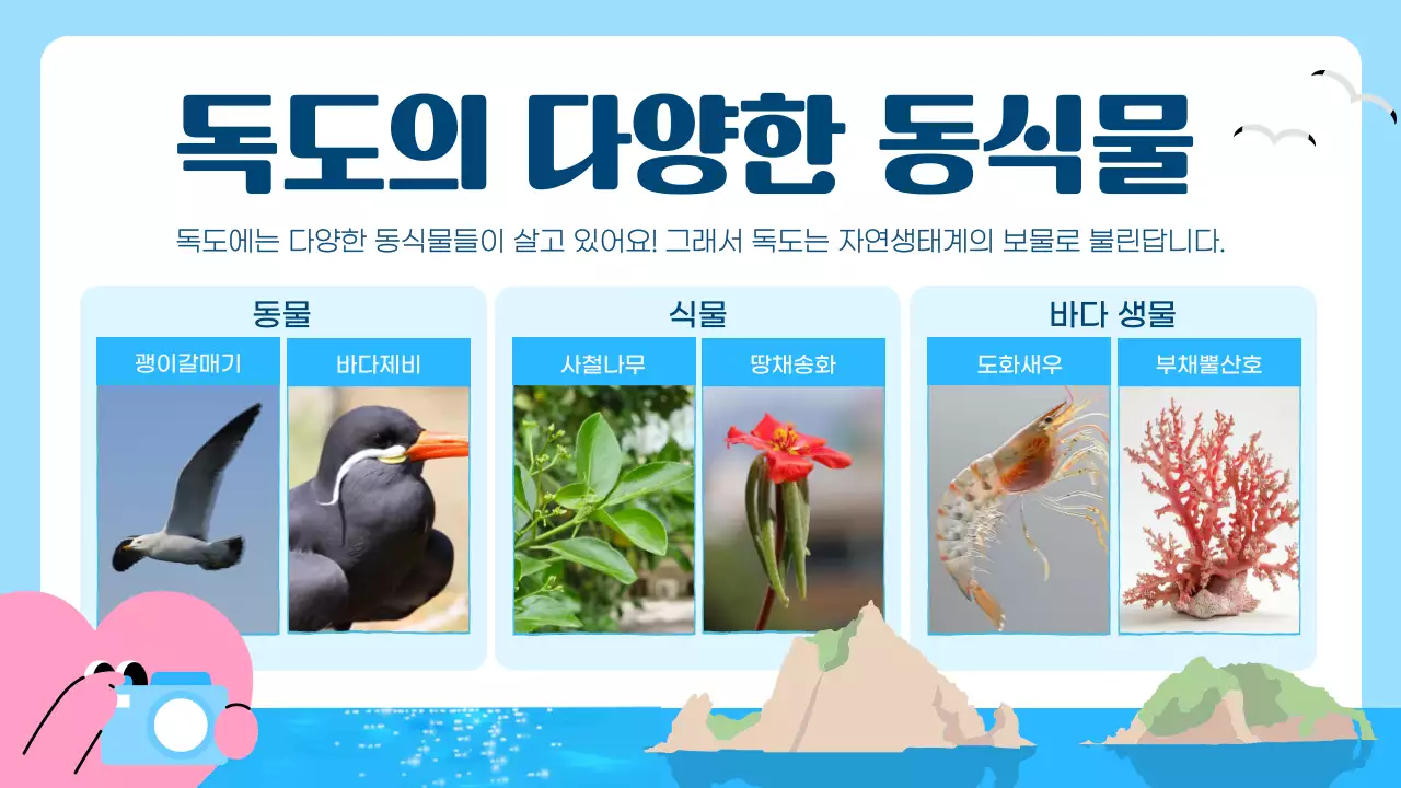 파랑 아기자기한 독도의 날 홍보