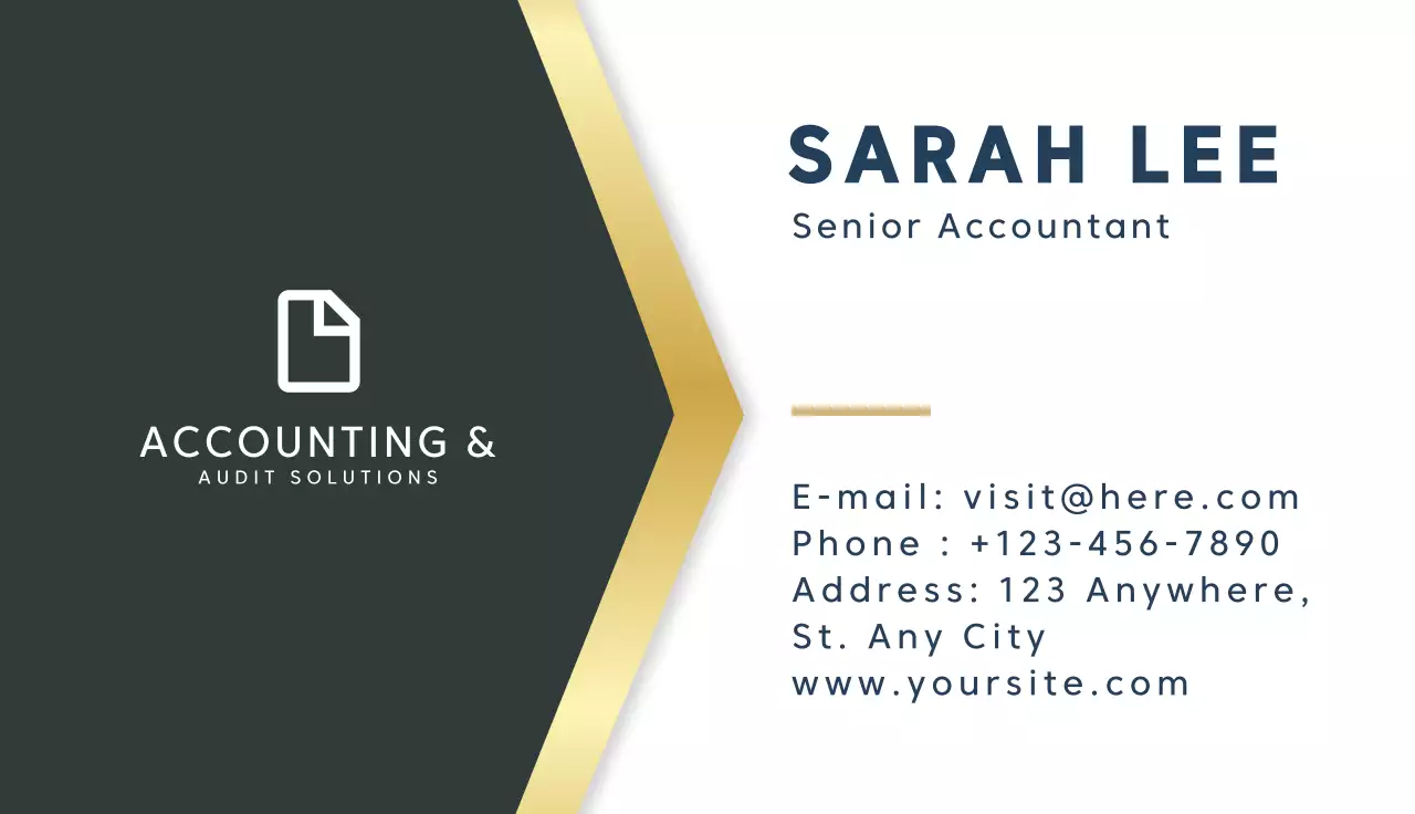 Black Professional Accounting Business Card