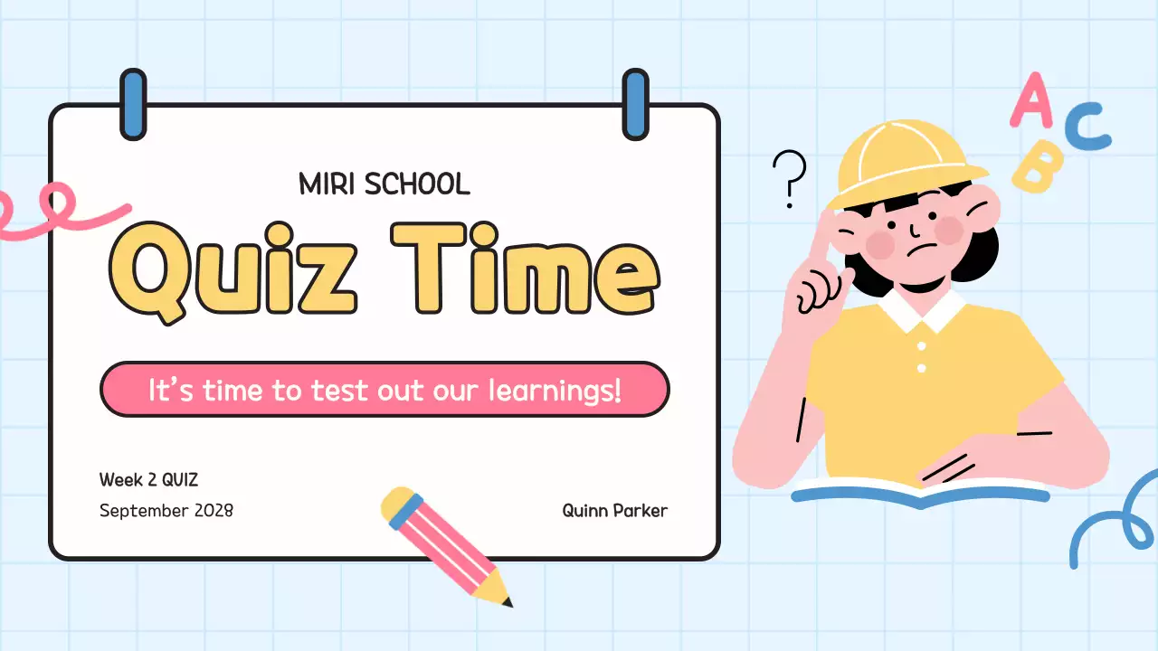 Yellow Minimal Quiz Announcement Presentation