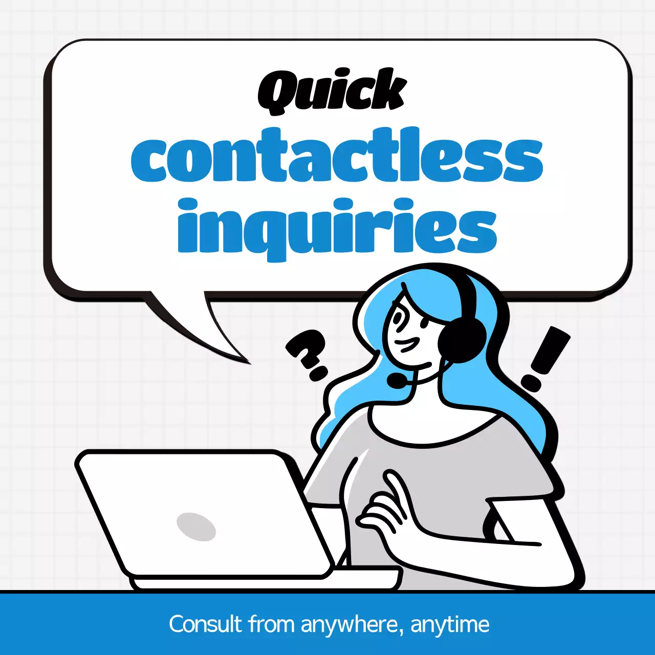 Blue Modern Inquiries Advertisement Social Media Post