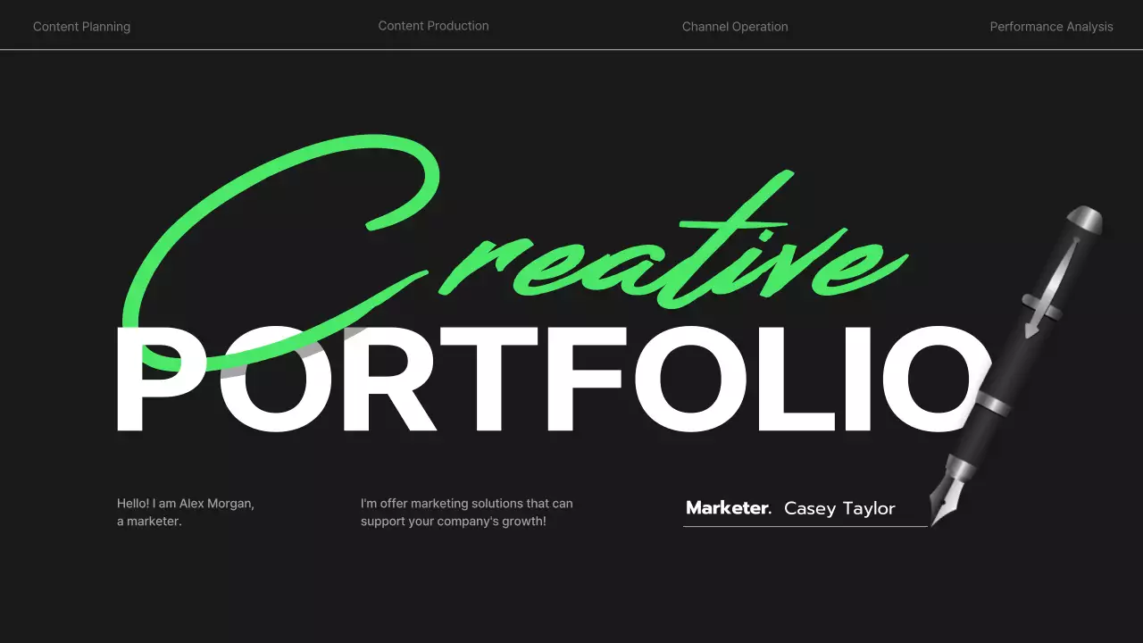 Green Professional Marketing Portfolio Presentation