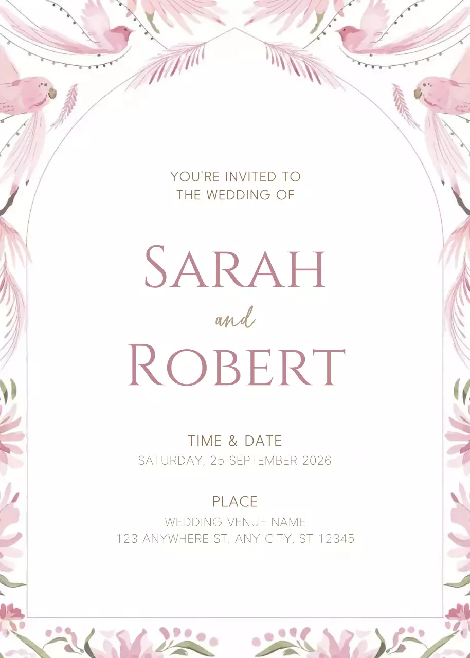 Poster Thiệp Cưới Hoa Hồng