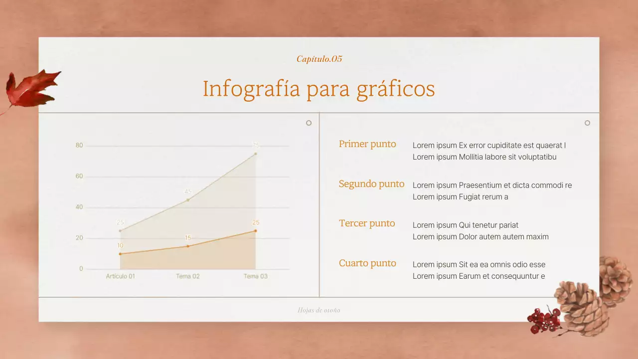 Presentación de la marca con un fondo naranja natural otoñal