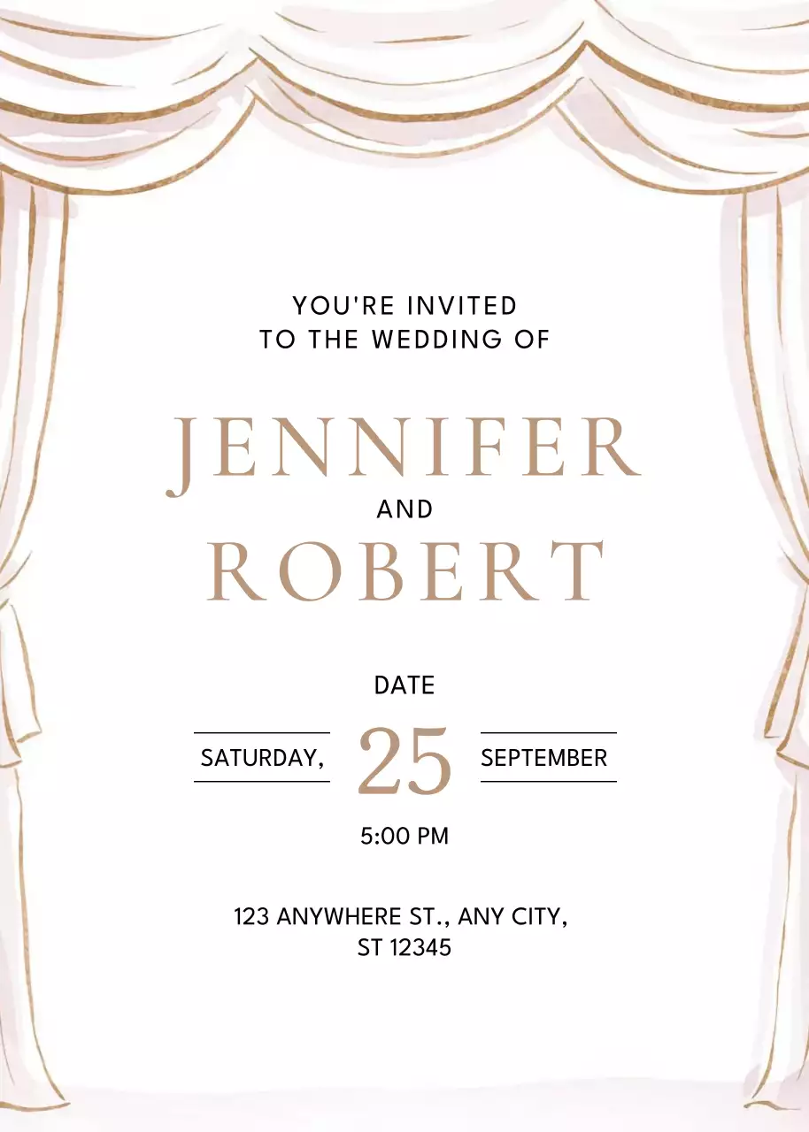 Undangan Pernikahan Elegan Warna Krem